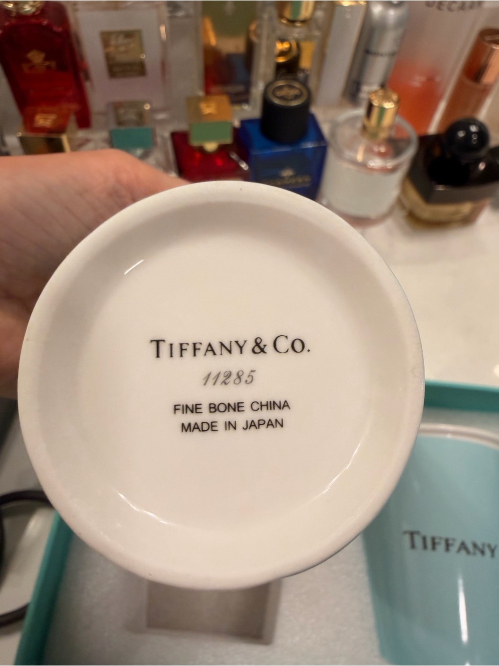 Tiffany & Co. White Fine Bone China Trinket Dish with Blue Box Accent - Picture 3 of 7